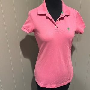 Lilly Pulitzer bright pink pique short sleeve Island Polo. Small.